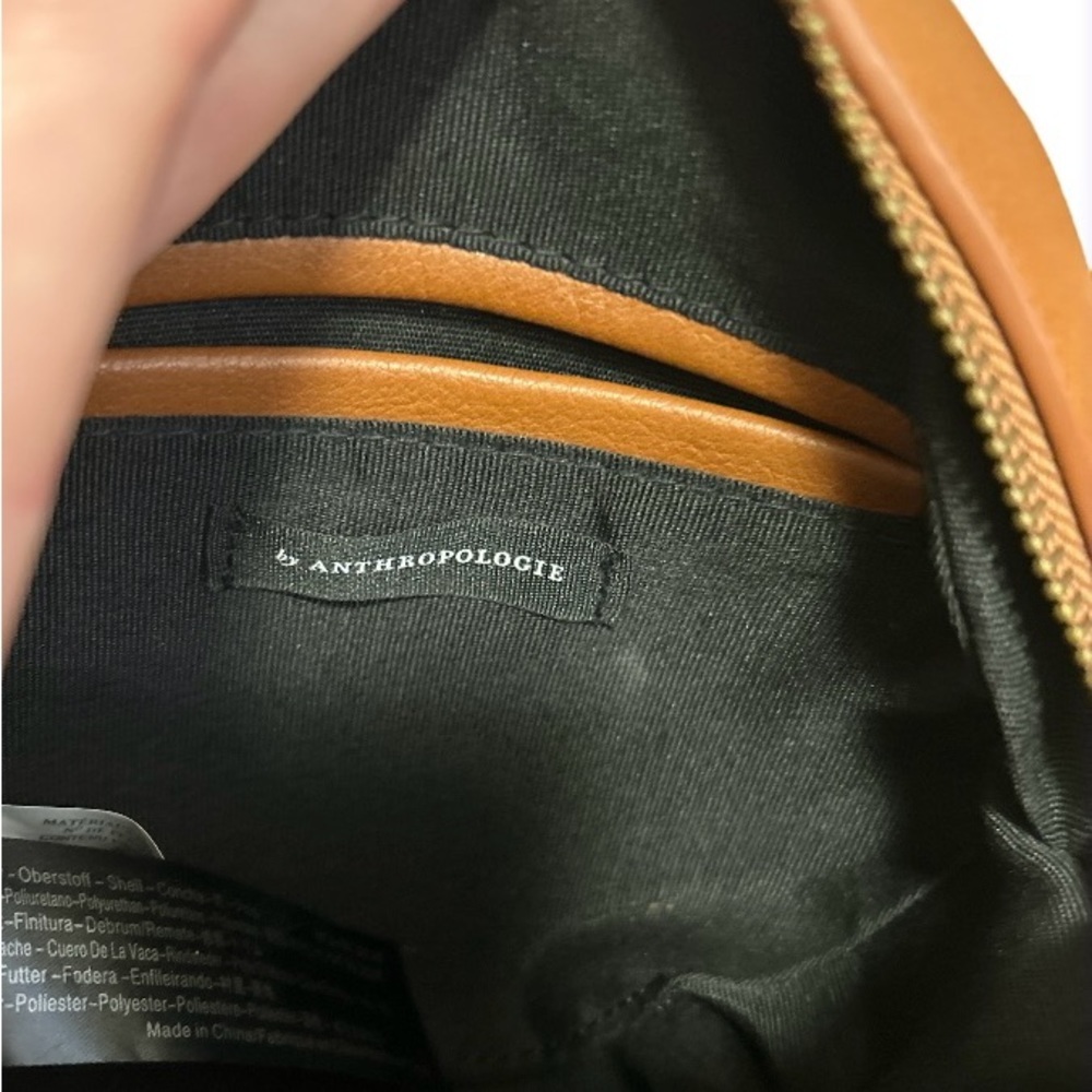 Anthropologie Woven Mini Circle 100% Cow Leather Crossbody Bag - Picture 6 of 9